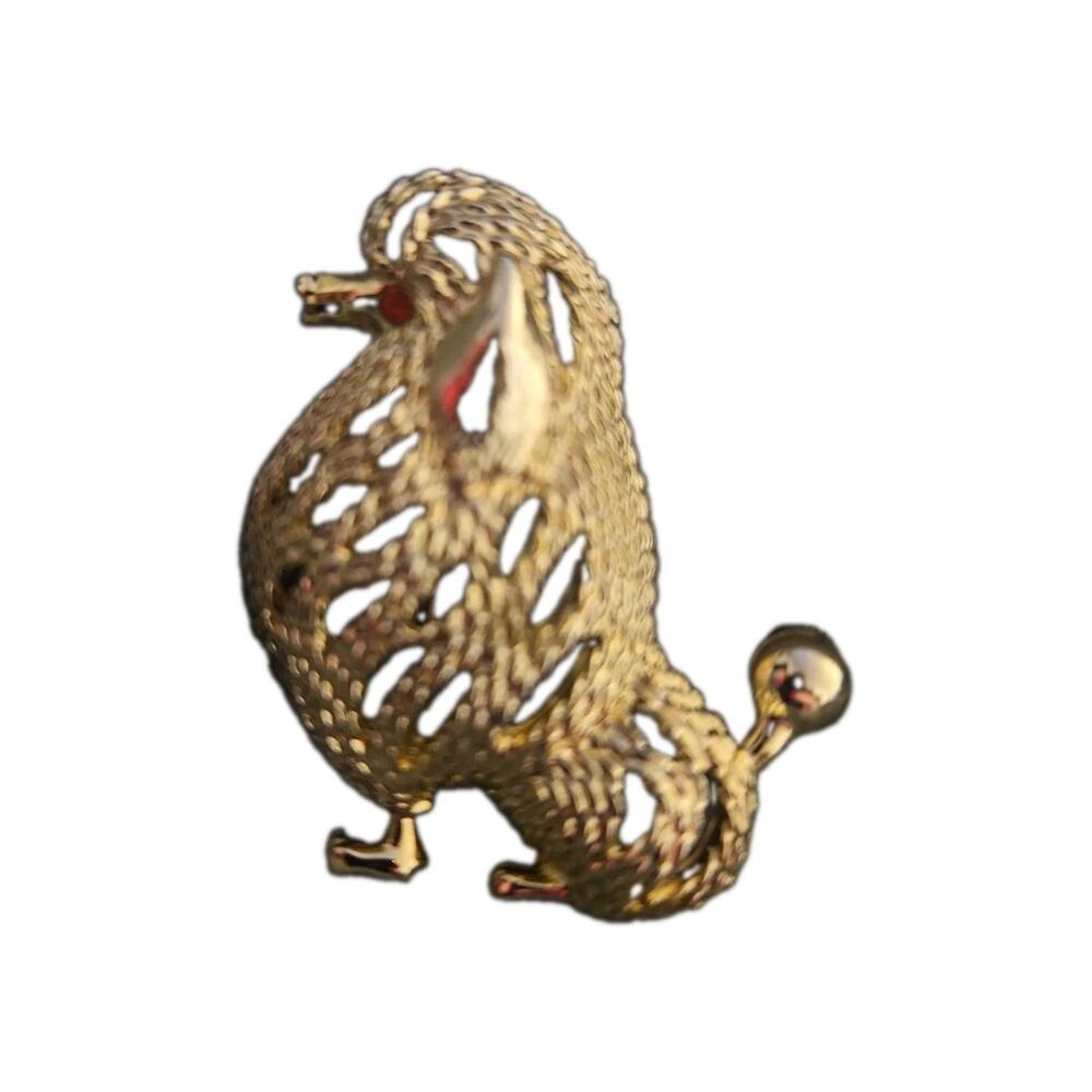 SARAH COVENTRY Silver Tone “Suzette” Poodle Brooch Pin Vintage